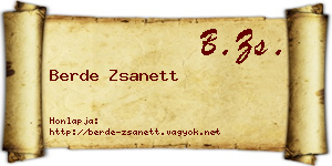 Berde Zsanett névjegykártya